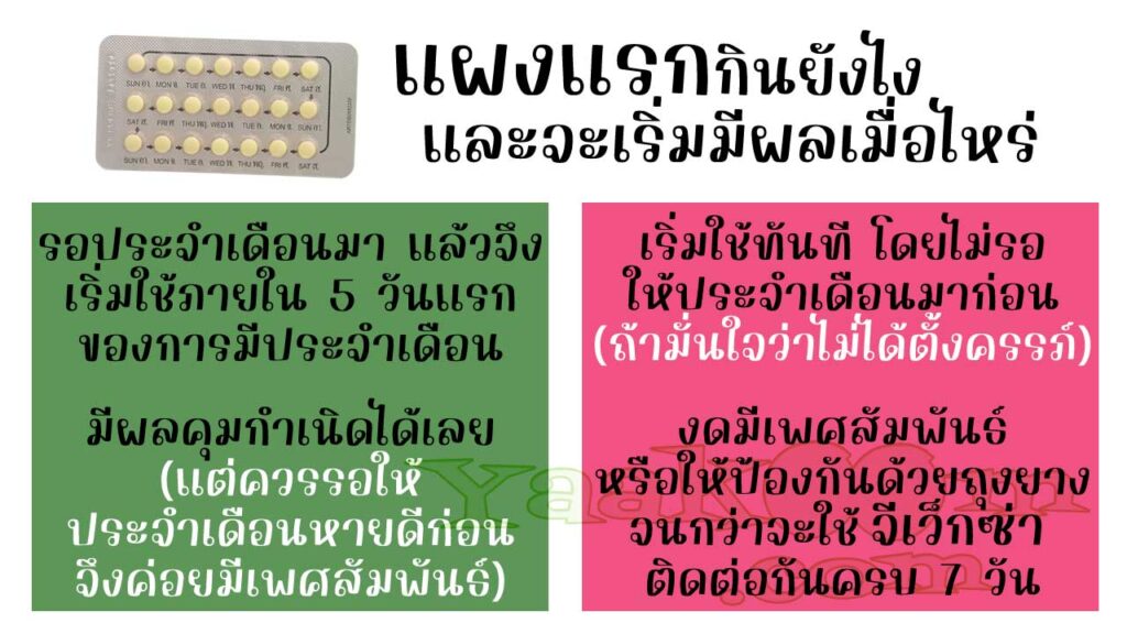 เริ่มรับประทาน จีเว็กซ่า แผงแรกอย่างไร และจะมีผลคุมกำเนิดเมื่อไหร่