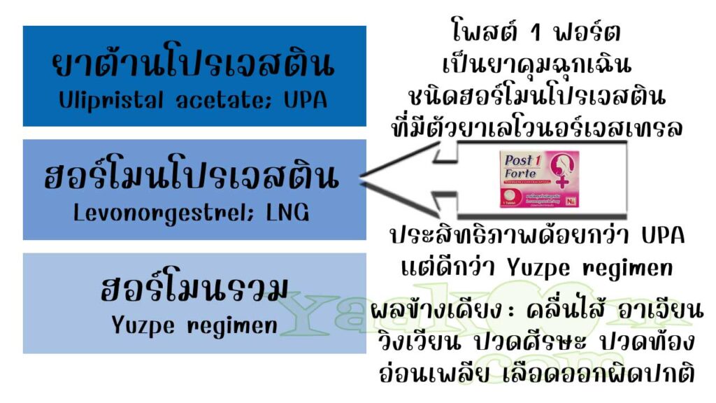 โพสต์ 1 ฟอร์ต จัดเป็นยาคุมฉุกเฉินชนิดฮอร์โมนโปรเจสติน ที่มีตัวยาเลโวนอร์เจสเทรล