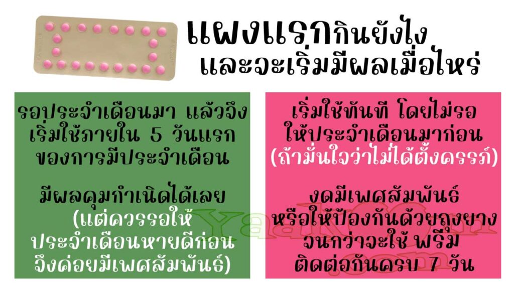 เริ่มรับประทาน พรีม แผงแรกอย่างไร และจะมีผลคุมกำเนิดเมื่อไหร่