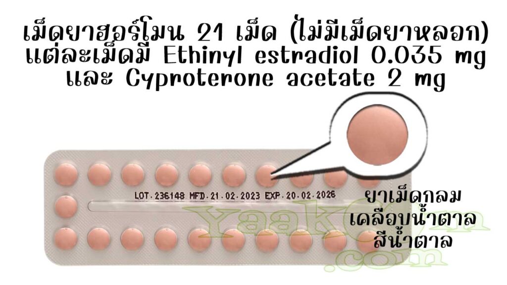ในแผงของ ลอร่า-35 มีเม็ดยาฮอร์โมน 21 เม็ด ไม่มีเม็ดยาหลอก