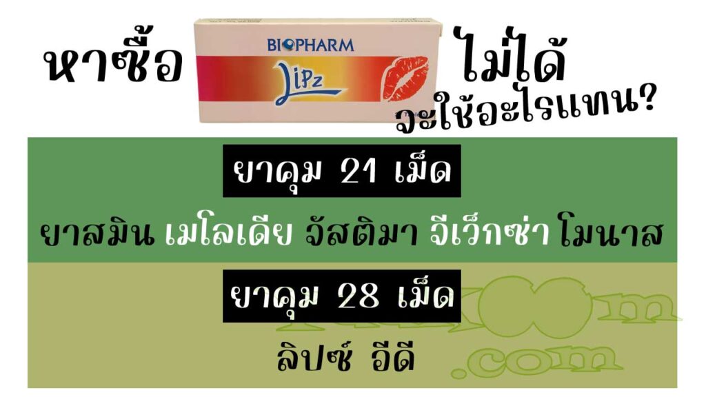 รายชื่อยาคุมที่สามารถใช้แทน ลิปซ์ ได้