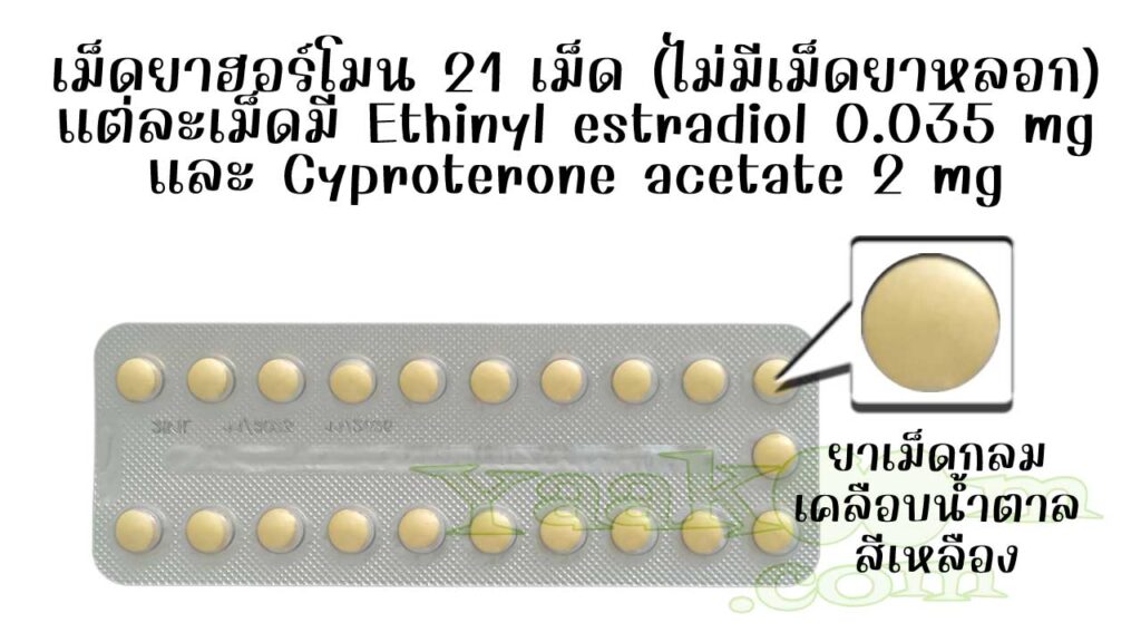 ในแผงของ โอซี-35 มีเม็ดยาฮอร์โมน 21 เม็ด ไม่มีเม็ดยาหลอก